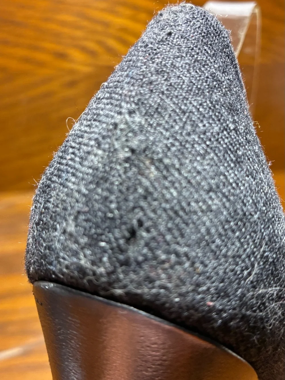 Kate Spade ITALY MADE Gray Wool Pewter Leather Mary Jane Cap Toe Heels Size 8